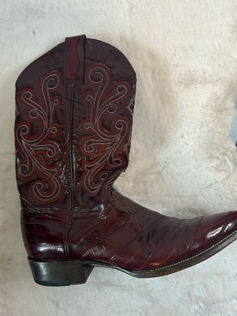 Indomables Boots Men 9.5  oxblood leather western cowboy boots Made in Mexico - Picture 4 of 14